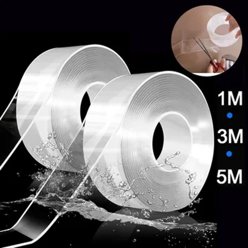 Nano etiqueta dupla face reutilizável traceless nano transparente autoadesivo lavável à prova d' água fitas dupla face