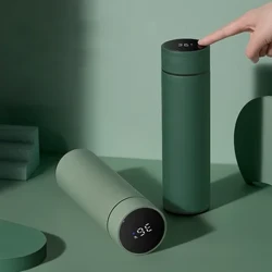 500ML choy suvini ajratish uchun aqlli izolyatsiyalangan krujka termosli zanglamaydigan po'latdan yasalgan vakuumli choynak qahva kupa termos kupa
