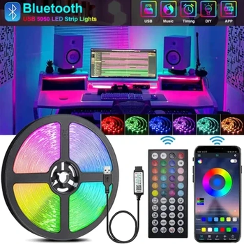 1-30M Wifi Bluetooth Led bandă lumini 5V Usb Rgb șir de gheață Led lumini mufă pentru jocuri de perete cameră bandă led adezivă bandă bandă