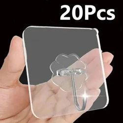 Ganci da parete autoadesivi trasparenti Appendiabiti Portachiavi Porta asciugamani Organizer da bagno Cremagliera da cucina Ganci da parete adesivi resistenti