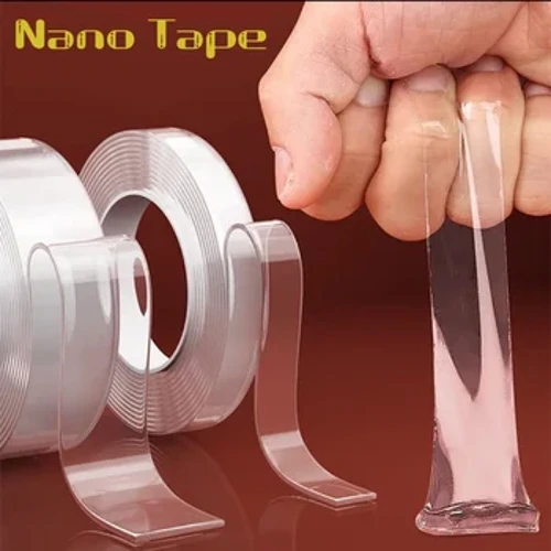 Tâp Nano 1M/2M/5M Tapiau Gludiog Dwy Ochr Tryloyw Dim Olrhain Sticeri Wal Gwrth-ddŵr y gellir eu hailddefnyddio ar gyfer Cyflenwadau Cartref Ystafell Ymolchi