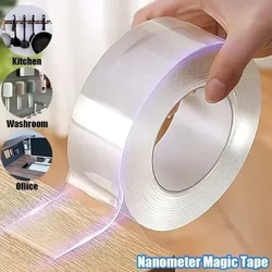 5m 3m Duebelkontakt Nano Tape Mächteg Extra staark Säit Klebstoff fir Kichen a Buedzëmmer waasserdicht a botzt Tool