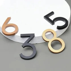 Mga 3D Digit na Sticker ng Numero ng Bahay Self Adhesive Door Plate Sign Outdoor Mailbox Hotel Apartment Room Address Plaque Home Decor