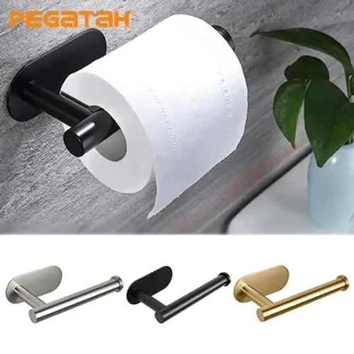 Phòng Tắm Dính Vệ Sinh Cuộn Giấy Giá Đỡ Người Tổ Chức Đồng Hồ Treo Tường Lưu Trữ Đứng Bếp Không Khoan Khăn Giấy Hộp Đựng Khăn Giấy