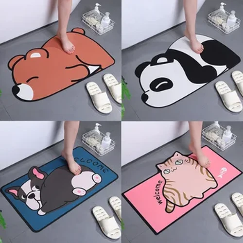 Kreslená podložka do kúpeľa Panda Super absorpčná kúpeľňová predložka Roztomilé zvieratko Koberec Podlaha Koberec Domáca predložka do sprchy Podložka pod nohy