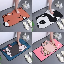 Multfilm Panda Vanna Mat Super Absorbent Vanna Mat, ýakymly haýwan halysy ýatylýan otag pol haly öý girelgesi duş hammam aýak aýaklary