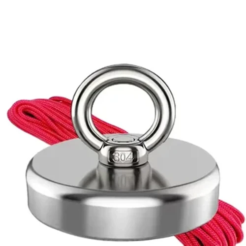 Hoʻonohonoho ʻia nā mākēneki ikaika loa ʻo Neodymium Magnet Hook Kit me ka Countersunk Hole Eyebolt Magnetic Hooks Salvage Fishing Magnet Searcher.