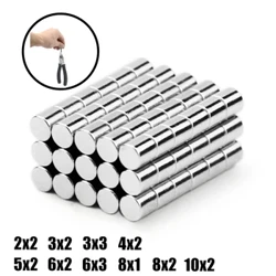 Rund neodymmagnet 2x2,3x2,3x3,4x2,5x2,6x2,6x3,8x1,8x2,10x2 N35 Permanent NdFeB Superstark kraftfull magnetisk imane-skiva