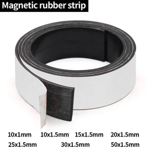 10/15/20/25/30/40/50 x 1,5 mm Selbstkleber Magnetband Gummi -Magnetklebeband starke flexible Magnetstreifen