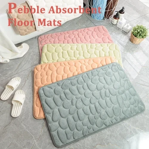 Cairpéid Neamh-duillín mata Folctha Folctha Cabhraithe Cobblestone San Imchuach Nigh Bathtub Taobh Urlár Rug Cith Seomra Cúr Cuimhne Doras
