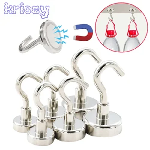 Powerful Magnetic Hook Strong Magnet Hook Wall-mounted Hanger Hook Key Hanging Hanger For Home Kitchen Storage Organization