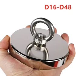 Süper Güçlü Neodimyum Balıkçılık Mıknatıslar Ağır Nadir Toprak Mıknatısı Havşa Deliği ile Kurtarma Manyetik Balıkçılık için Eyebolt
