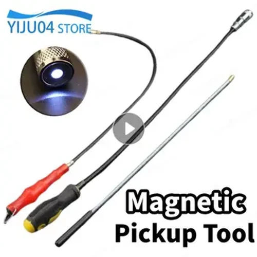 Magnéitescht Pickup Tool Flexibel LED Magnéit Pick-Up Tool Grip Flexibel Magnéit Stick Handy Tool Fir Ophuelen Nut Bolt Hardware