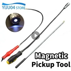 Manyetik Toplama Aracı Esnek LED Manyetik Toplama Aracı Kavrama Esnek Mıknatıs Sopa Somun Cıvata Donanımı Toplama için Kullanışlı Alet