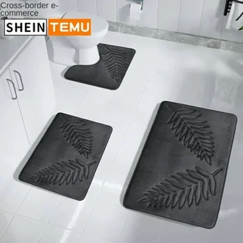Tapete de banho de espuma de memória macio e absorvente com tapete de banho de espuma de memória antiderrapante para banheiro e quarto