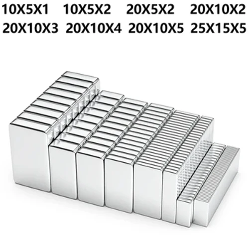 Süper Güçlü Neodimyum Mıknatıs 10/20/25mm X 5/10/15mm X 1/2/3/4/5mm N35 NdFeB Blok Güçlü Kalıcı Manyetik imanes