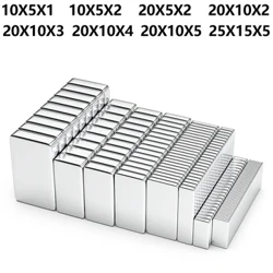 Super starker Neodym-Magnet 10/20/25 mm x 5/10/15 mm x 1/2/3/4/5 mm N35 NdFeB-Block, leistungsstarke permanente Magnete