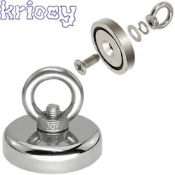 Süper Güçlü Neodimyum Balıkçılık Mıknatıslar Ağır Nadir Toprak Mıknatısı Havşa Deliği ile Kurtarma Manyetik Balıkçılık için Eyebolt