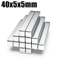 2/5/10/20/50 db 40x5x5 N35 neodímium mágnes 40 mm x 5 mm x 5 mm NdFeB blokk szupererős, erős állandó mágneses imanes