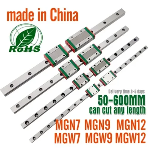 1 linijinis kreiptuvas + 1 vežimėlis 3D spausdintuvo dalis MGN7C MGN9C MGN12H MGN15C miniatiūrinė linijinio bėgio slankiklis MGN7H MGN12C300/350/400mmMGN9H