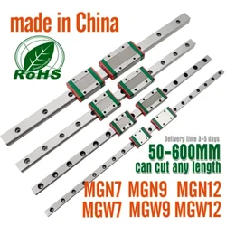 1 linear Guide + 1 Waggon 3D Dréckerspäicher Deel MGN7C MGN9C MGN12H MGN15C Miniatur Linear Schinne Rutsch MGN7H MGN12C300/350/400mmMGN9H