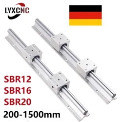 2 бр. Линейна релса SBR12 SBR16 SBR20 200 300 400 500 600 800 1000 1200 1500 мм + 4 бр. SBR12UU SBR16 SBR20UU блок за CNC част
