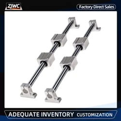 Set Linear Rail Axa Optică Axă OD 8/10/12/16/20mm SCS-UU Ghid liniar Bloc de șină Supuru Suport pentru arbore SK pentru routerul CNC