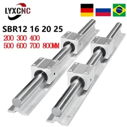 2PC SBR12/16/20/25 300 400 500 600 800mm Linear Guide Rail Na May 4PCS Linear Bearing Block SBR12UU/16/20/25UU Para sa CNC Part