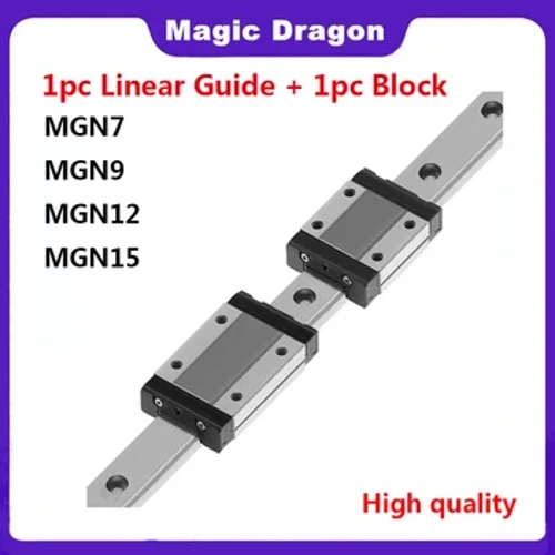 MGN7 MGN12 MGN15 MGN9 L no 100mm līdz 800mm miniatūrs lineārais sliedes slīdnis 1gab MGN lineārā vadotne MGN Melns kariete 3D printera daļa