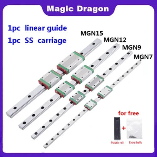 MGN7 MGN12 MGN15 MGN9 L mula 100mm hanggang 1000mm miniature linear rail slide 1pcs MGN linear guide+1pcs MGN carriage 3D Printer part