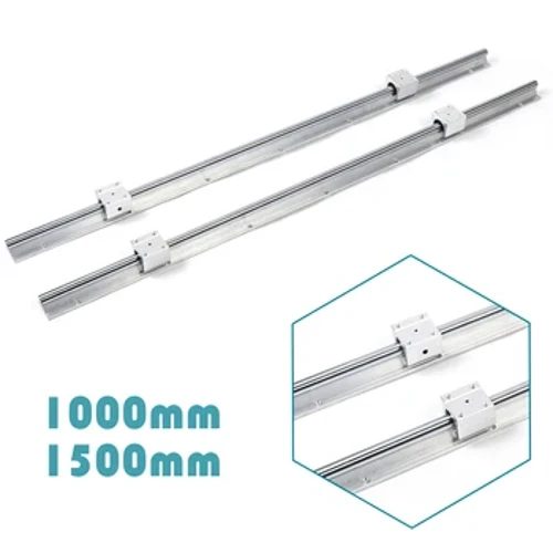 2 x L400/500/600/1000mm SBR16 Linear Guideway Slide Rail Shaft + 4Pcs SBR16UU лежиште