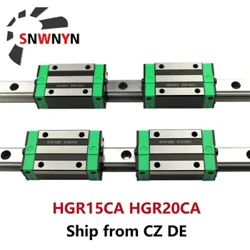2stk lineær styreskinne HGR20 HGR15 200mm-1500mm + 4STK HGH15CA/HGH20CA glidevogne til CNC dele Forsendelse fra CZ DE