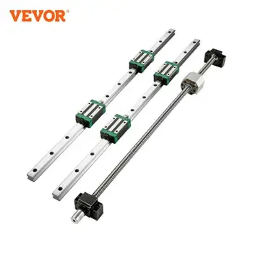 VEVOR HGR20 2PCS Guide lineari 700-2000MM 4PCS Blocchi di scorrimento RM1605 Vite a ricircolo di sfere con dado a sfera BF12/BK12 Dado per router CNC fai da te