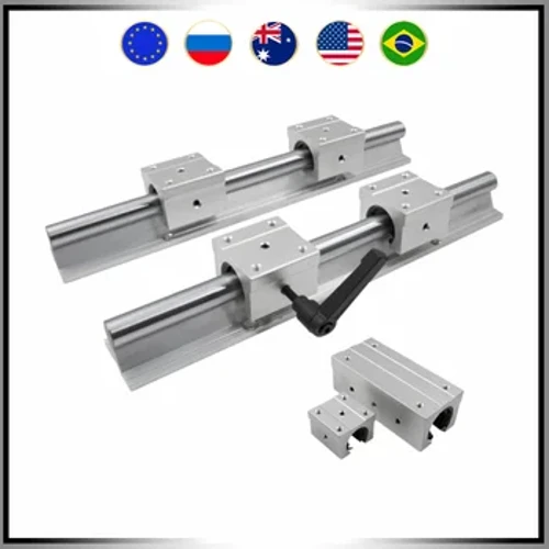 Lineer destek rayları 2 adet SBR20 lineer kılavuz + 4 adet SBR20UU / SBR20LUU blok rulmanlar + 2 adet CNC Router için kilit anahtarı