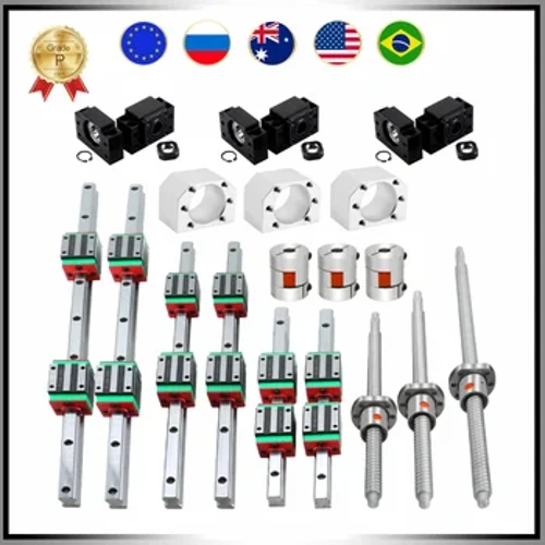3 ok 4 ok CNC marşrutizator toplumy ： 6 sany HGR20 çyzykly gollanma +12 sany HGH20CA blok + 3 toplum / 4 set CNU üçin SFU1605 top nurbady