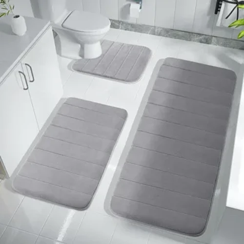 Superabsorberende bademåtte Memory Foam-tæppe Skridsikkert badeværelsestæppe Badekar Sidegulvtæpper Brusebad Dørmåtte Toilettæppe