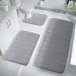 Superabsorberende Badematte Memory Foam Teppe Sklisikkert Baderomsteppe Badekar Sidegulv Tepper Dusjrom Dørmatte Toalett Fotpute