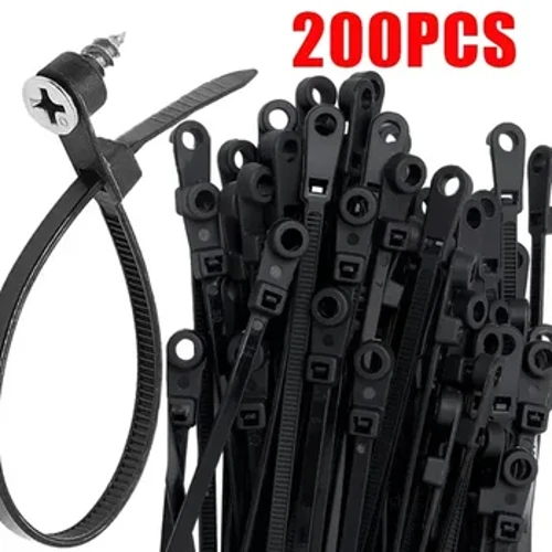 Sáng Tạo Dây Cáp Nylon Có Lỗ Vít Núi Tự Khóa Vòng Quấn Bó Dây Dây Đeo DIY Văn Phòng Cáp Dây buộc chặt Tổ Chức