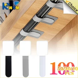 Bridas para cables reutilizables, organizador de cables de sujeción, soporte para cuerda, correas organizadoras de cables ajustables autoadhesivas, gestión de escritorio