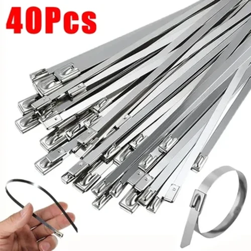 20/40 Chiếc Dây Thép Không Gỉ Dây Cáp Có Thể Tái Sử Dụng Tự Hàn Kín Vòng Buộc Dây Cáp Đa Năng Kim Loại phần Cứng Cáp Nhà Tổ Chức