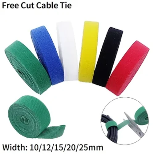5 M Self Adhesive Pengikat 10/12/15/20/25 Mm Hook Loop Tape Organizer Dapat Digunakan Kembali Manajemen Kabel Tali Aksesoris DIY Pengikat Kabel