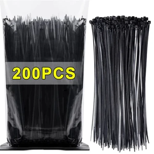 200/100Pcs Nylon kable lokarriak autoblokeatzeko kable erregulagarriak Uhalak Lotzeko begizta Berrerabilgarriak plastikozko alanbre lokarriak Etxeko bulegorako