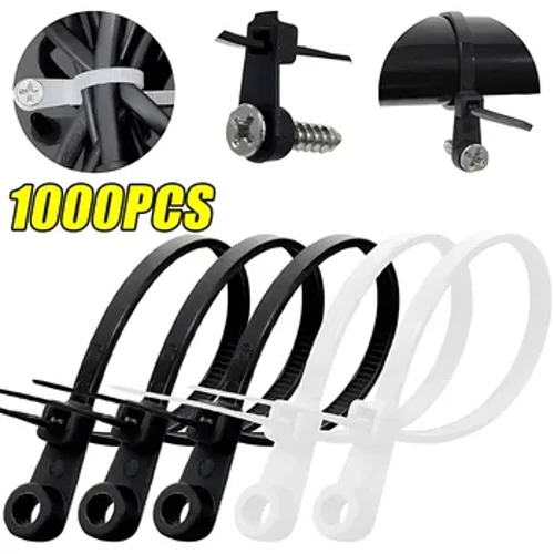 100/1000 Chiếc Lỗ Vít Dây Buộc Cáp Có Thể Tái Sử Dụng Dây Nylon Cố Định Dây Tự Khóa Dây Dây Dây Buộc Vòng Văn Phòng tổ Chức