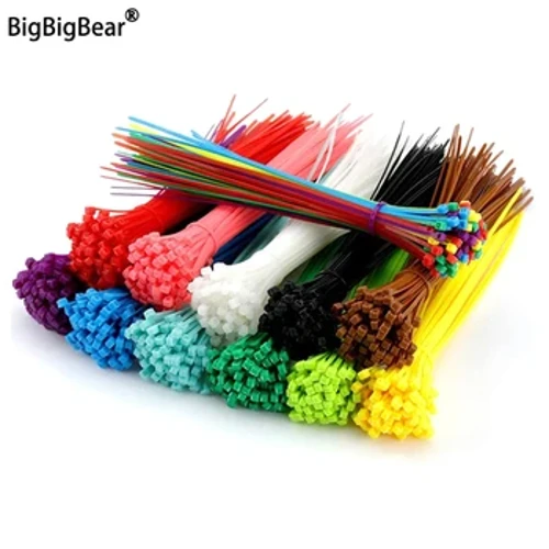 Bộ 100 Tự Khóa Dây Cáp Nylon 100/150/200Mm Nhựa Khóa Kéo Dây Liên Kết Quấn Dây DIY Cáp buộc chặt Người Tổ Chức Nhiều Màu