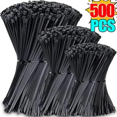 500/100 pz Fascette per cavi in ​​nylon di plastica Fascette autobloccanti Cinghie Cavi regolabili Anello di fissaggio Fascette per cavi per home office