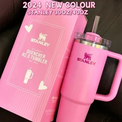 2024 NUA Stanley Tumbler Le Tuí 30oz/40oz Lids Cruach Dhosmálta i bhFolúis Corn Taistil Teirmeach Iced Inslithe