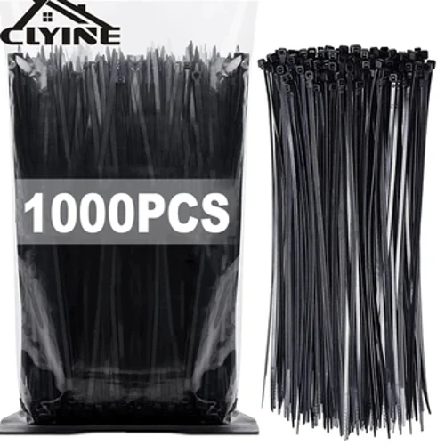 Tei Cebl neilon 1000Pcs Tei Cord Cloi Addasadwy Hunan-gloi Strapiau Clymu Dolen Gwifrau Plastig y gellir eu hailddefnyddio ar gyfer y Swyddfa Gartref