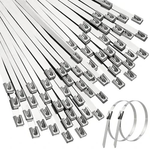 20/40 Pz Fascette per cavi in ​​acciaio inossidabile Riutilizzabili Anelli di fissaggio autosigillanti Cavi con cerniera in metallo Organizer Tie Hardware Supporto per cavo