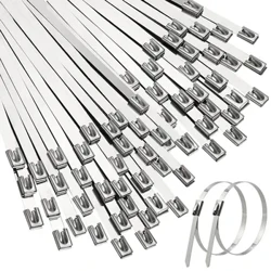 20/40 stk. Kabelbindere i rustfrit stål Genanvendelige, selvforseglende fastgørelsesringe Metal lynlåskabler Organizer bindehardware ledningsholder