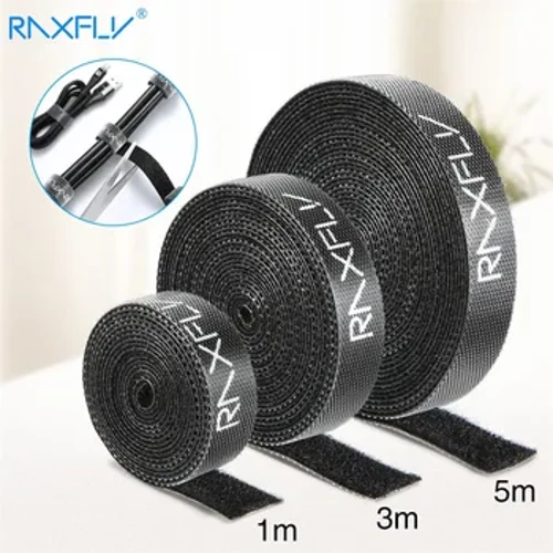 1/3/5M Raxfly Ultra Thin Micro Soft Nylon Hook Закопчана превръзка Loop Fastener Magic Tape Clip Holder Кабелни връзки Каишка